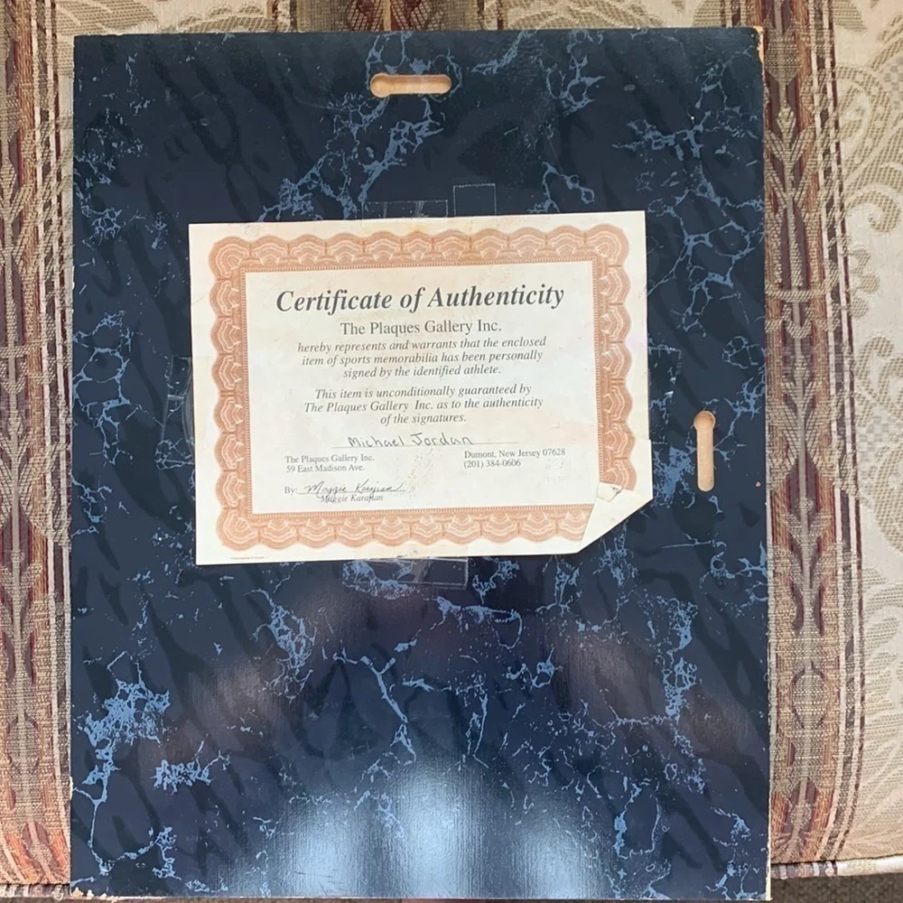 Michael Jordan Chicago bulls signed plaque three time MVP winner authentic